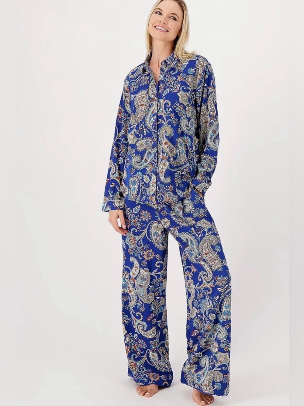 Tolani Blue Paisley Print Blouse